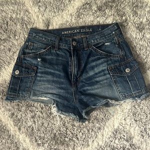 American Eagle Super High Rise Festival Cargo Shorts